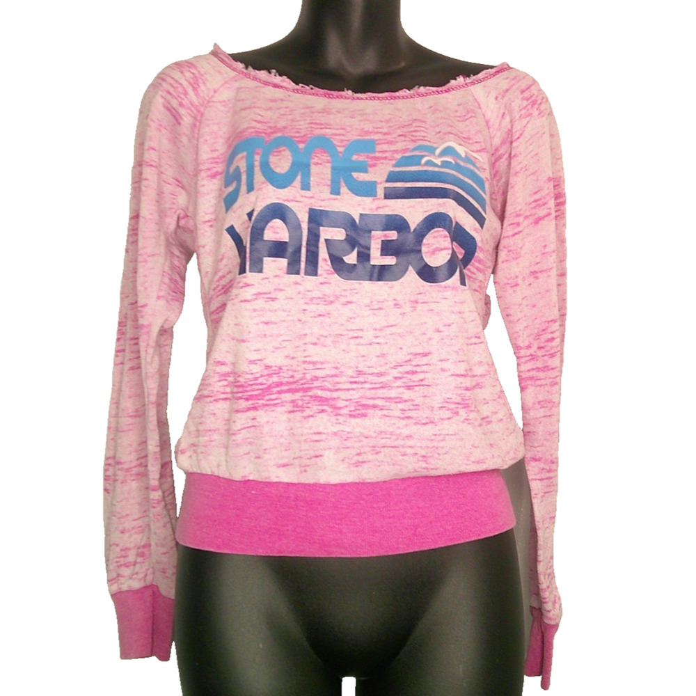 Ocean Drive Athletics Junior's Small "Stone Harbor" Purple Blue Distressed Neck